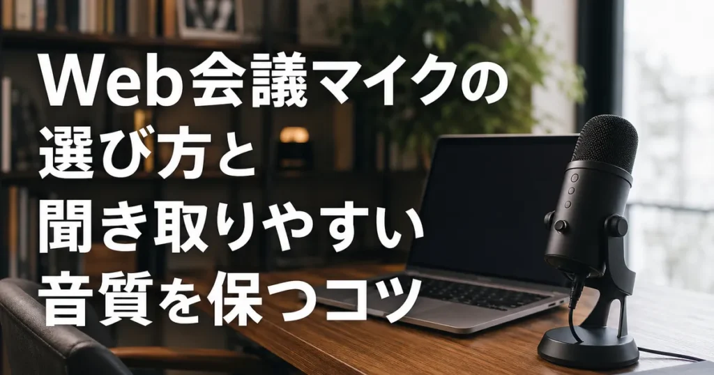 Web会議マイクの選び方と聞き取りやすい音質を保つコツ