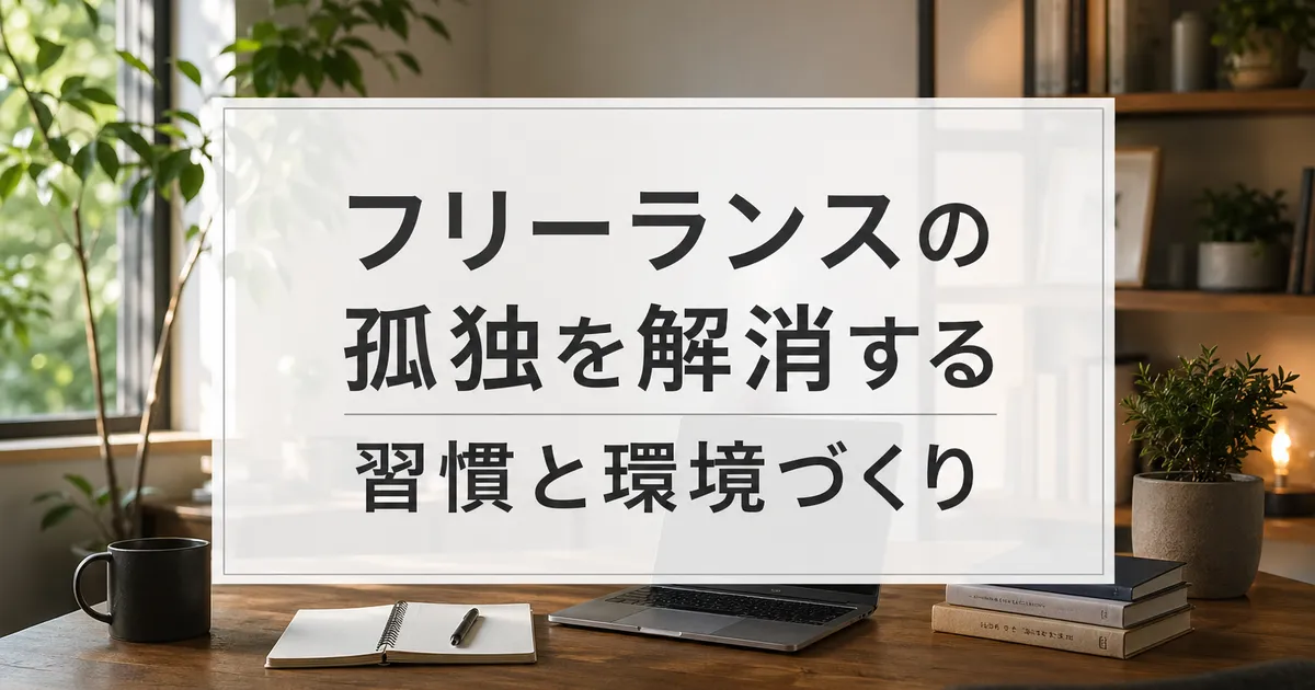フリーランスの孤独を解消する習慣と環境づくり