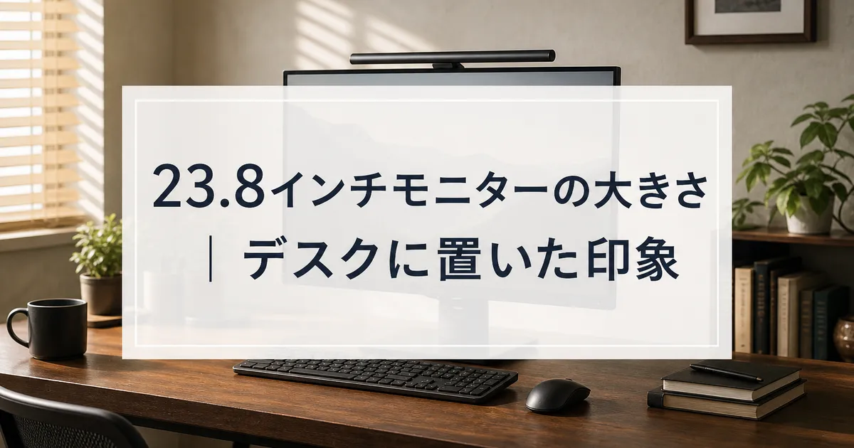 23.8インチモニターの大きさ|デスクに置いた印象