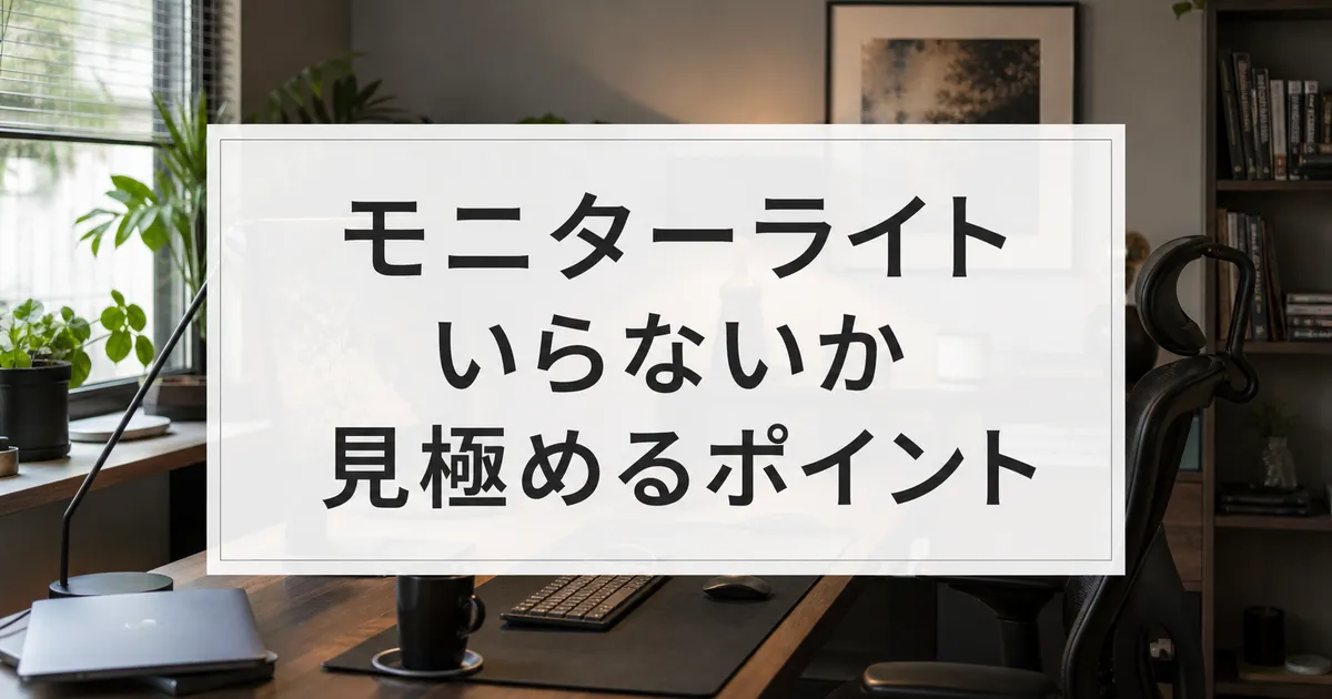 モニターライトいらないか見極めるポイント