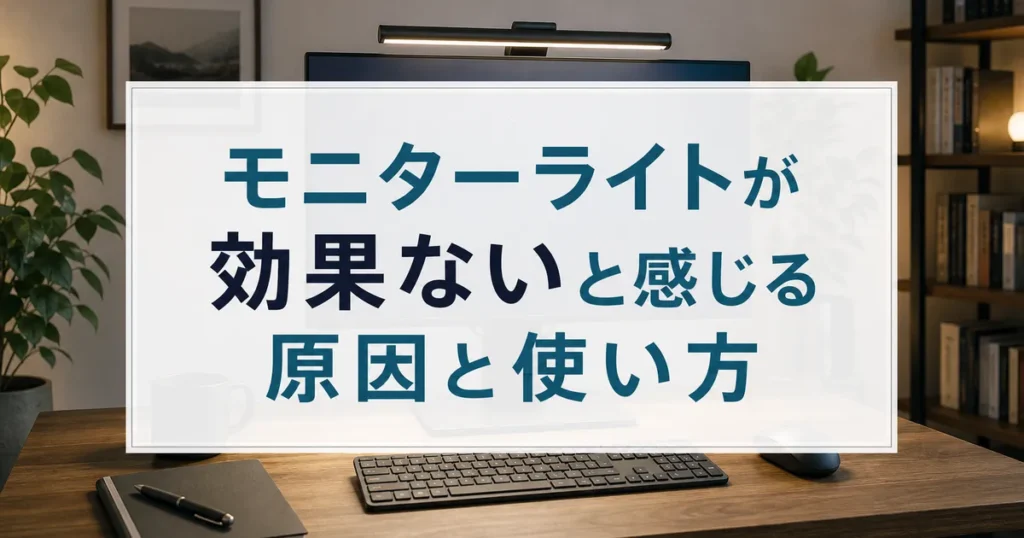 モニターライトが効果ないと感じる原因と使い方