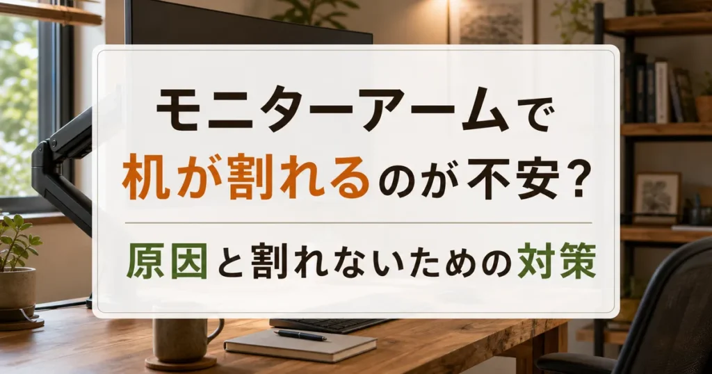 モニターアームで机が割れるのが不安？原因と割れないための対策