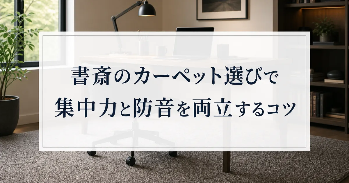 書斎のカーペット選びで集中力と防音を両立するコツ