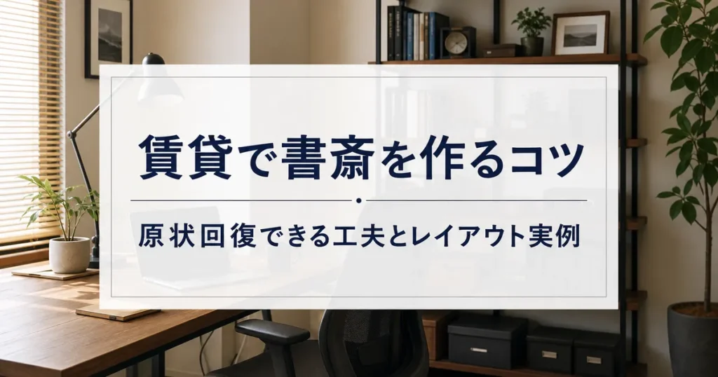 賃貸で書斎を作るコツ｜原状回復できる工夫とレイアウト実例