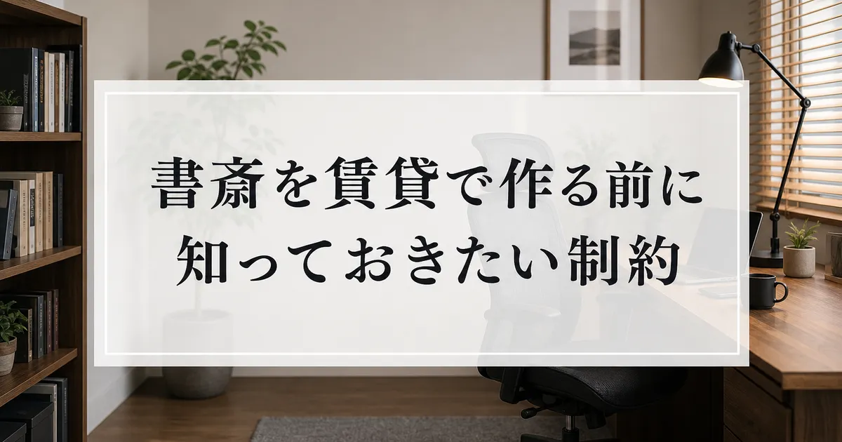 書斎を賃貸で作る前に知っておきたい制約