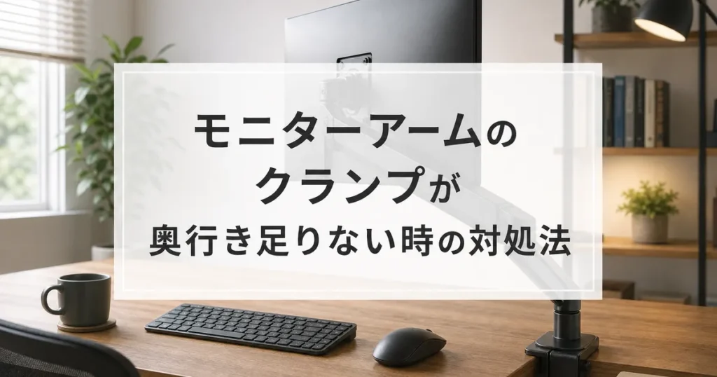 モニターアームのクランプが奥行き足りない時の対処法
