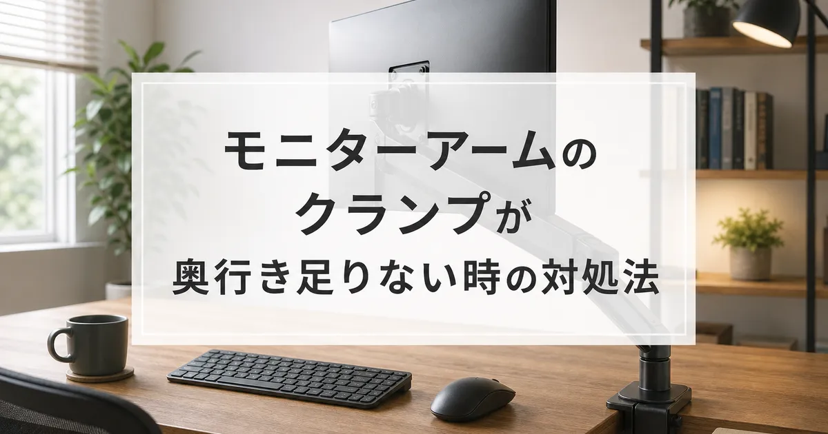モニターアームのクランプが奥行き足りない時の対処法