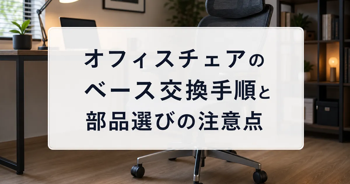 オフィスチェアのベース交換手順と部品選びの注意点