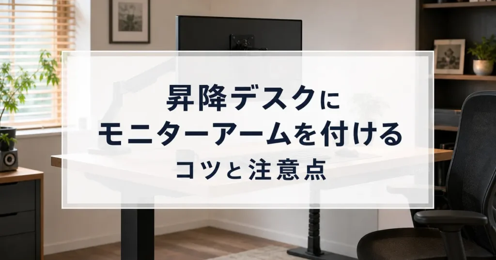 昇降デスクにモニターアームを付けるコツと注意点