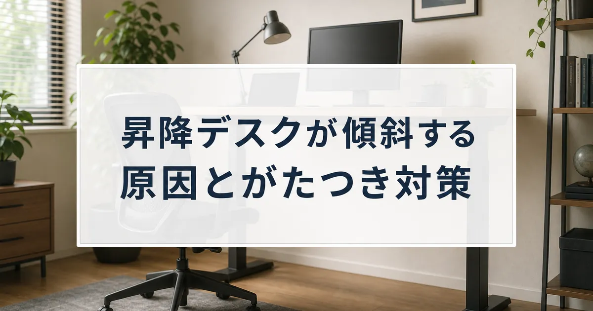 昇降デスクが傾斜する原因とがたつき対策